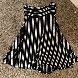 Black and white striped skirt